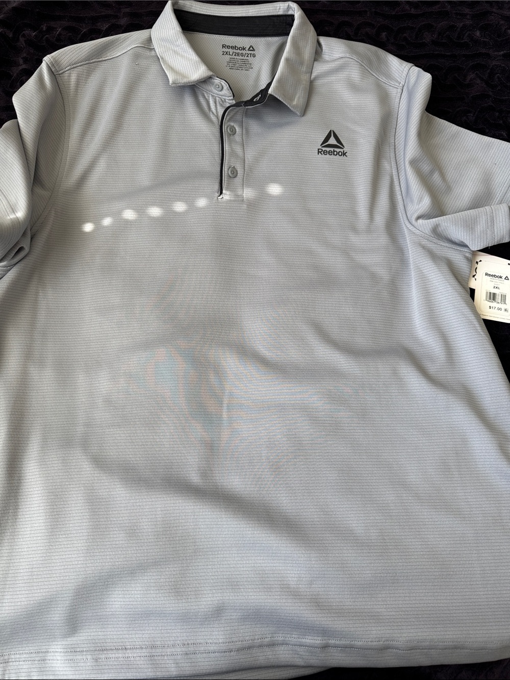 Reebok Men’s Light Gray Polo Performance Golf Shirt